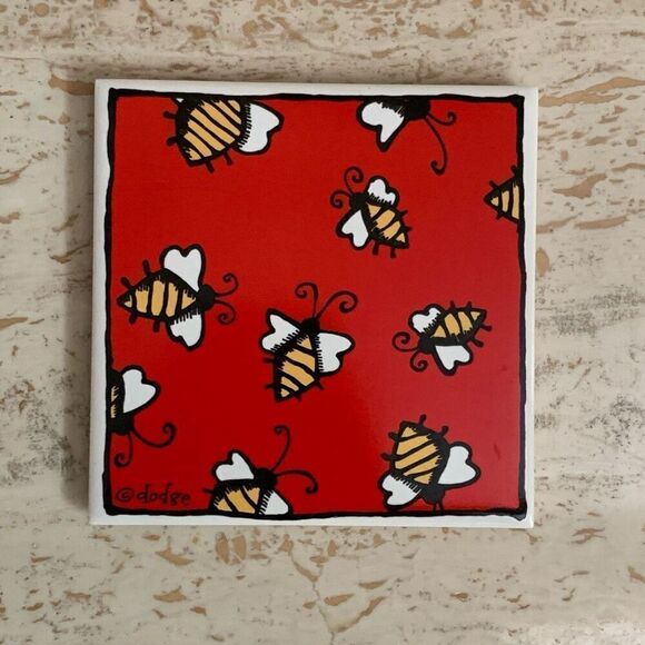 Lady Bug & Bubble bee trivet coaster by Ursala Dodge from Starbucks - Picture 4 of 8